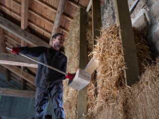 ITI paille : contre-cloison en ossature bois